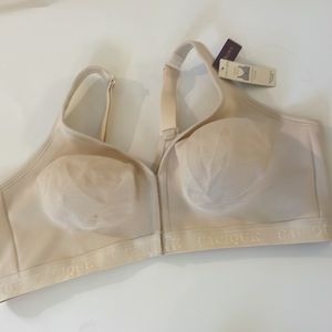 NWT New Cacique nude comfort solution front close no wire bra 48D